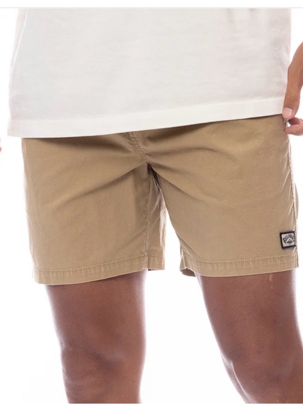 New Billabong Men’s Large L Khaki Mario Elastic Walk Drawstring Stretch Shorts